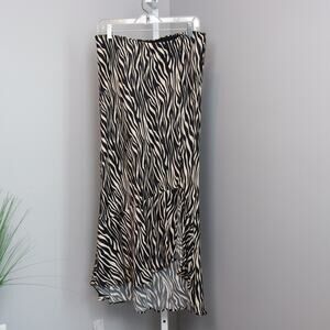 Maeve Anthropologie Zebra Ruffle Midi Skirt L